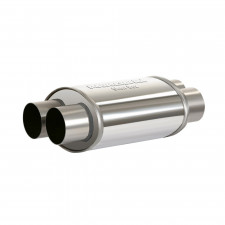 Powersprint stainless steel oval intemerdiate flame guard dual exit muffler