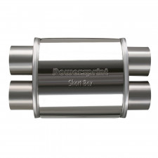 Powersprint stainless steel oval intemerdiate flame guard dual exit muffler