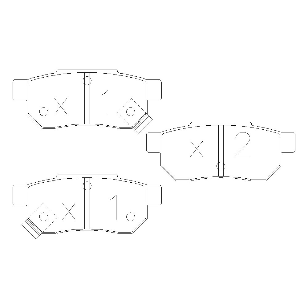 GT2i Race Rear brake pads for HONDA Civic (EG) 1.6i 16V Gr N - Brake calipers Akebono - GT-PR1731T - 3661768553220