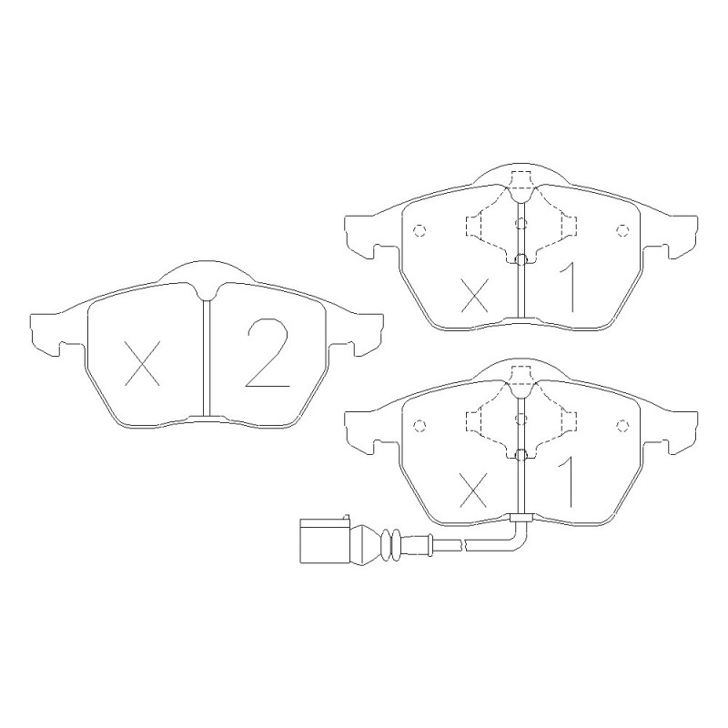 Bremsbeläge GT2I Race vorne AUDI A3 - A3 Quattro (8L) 1.8i 20V Turbo, 1.9 TDI 130 hp 96-03 - GT-PR1884T - 3661768553251