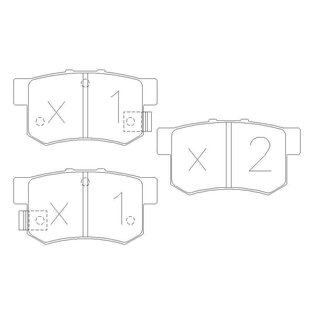 GT2i Race Rear brake pads for HONDA Civic (EP) 2.0i 16V Type R Gr N - Brake calipers Akebono - GT-PR1760T - 3661768553237