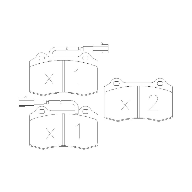 GT2i Race Front brake pads for LANCIA Delta 2.0i 16V Turbo Integrale Evoluzione Gr N - Brake calipers Brembo - GT-PR2600T - 3661768553329