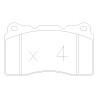 Plaquettes de frein GT2i Race Avant pour MITSUBISHI Lancer / Carisma 2.0i 16V Turbo 4wd Evo V, VI, VII, VIII Gr N Tarmac - Etrie