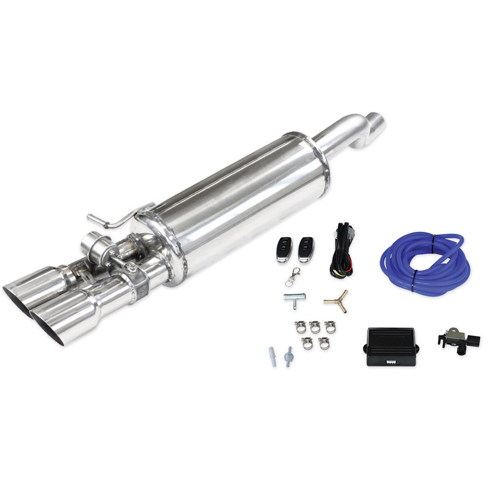 Terminal inox à valve 2x80mm Racing pour VOLKSWAGEN POLO AW 2.0 GTI 200cv 2018- - IC-VALVPOLO01 - VALV.POLO.01 - 3661768562710