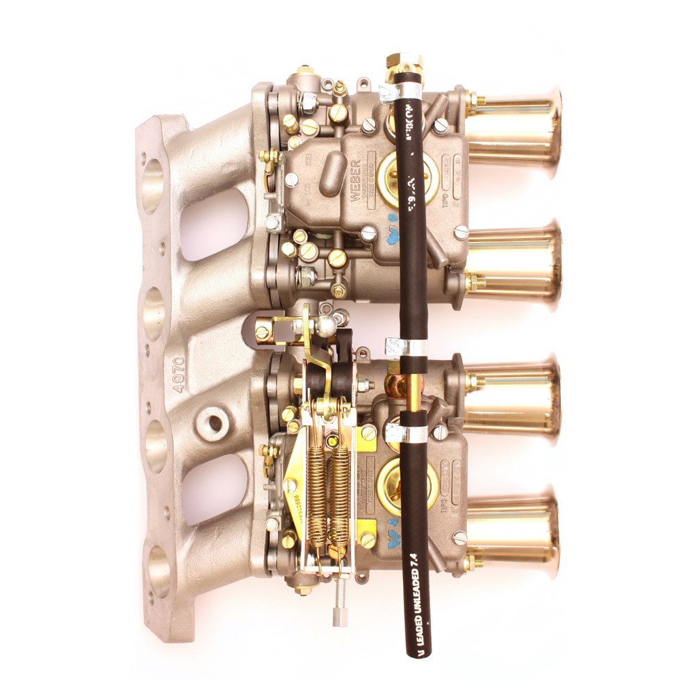 Kit carburateur + pipe d'admission Weber 2x45DCOE Fiat 124/131 8v Twincam - W-PFI202 - PFI202 - 3661768405666