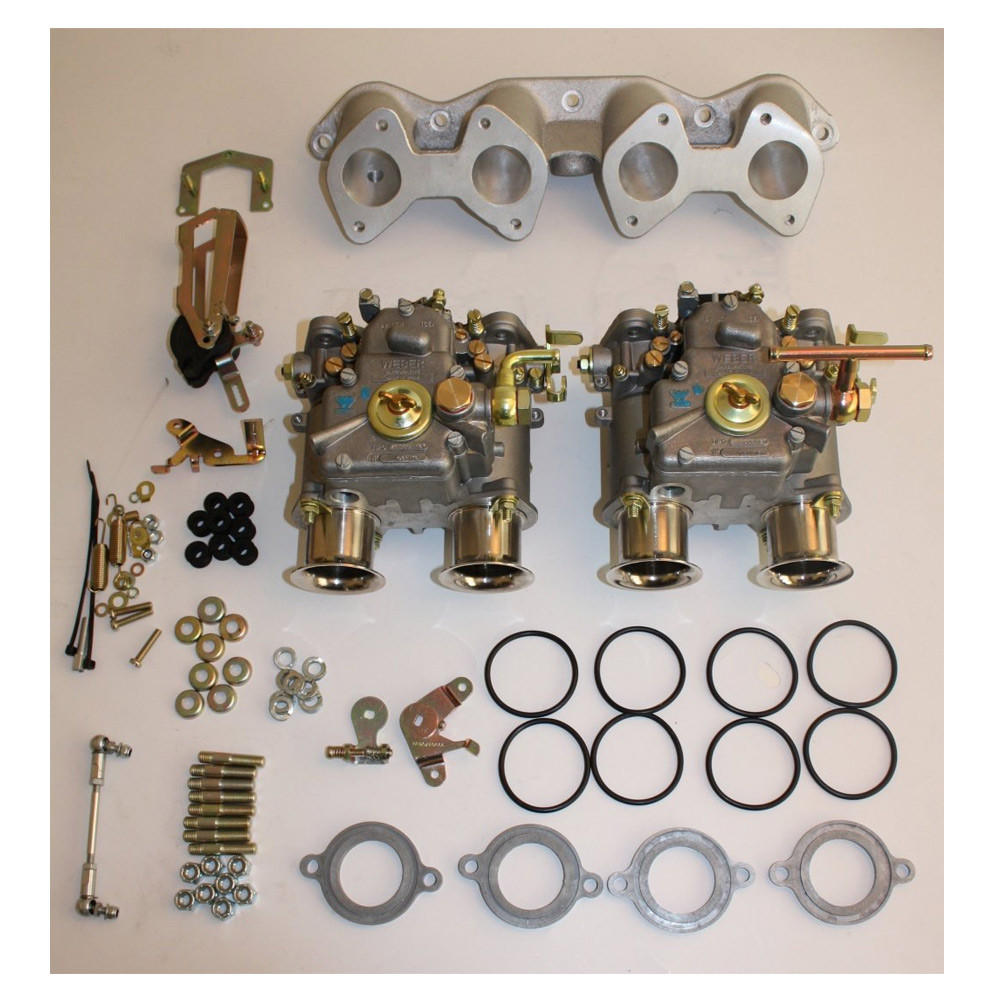 Kit carburateur + pipe d'admission Weber 2x40DCOE Ford X/Flow - W-PFO202 - PFO202 - 3661768405734
