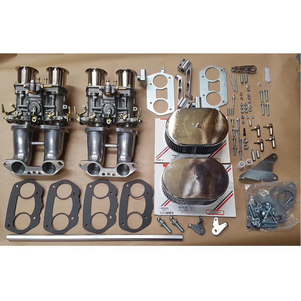 Vergaser + Ansaugrohr Kit Weber 2x 44IDF Porsche 914 1.7/1.8/2.0 - W-PPO203 - PPO203 - 3661768405994
