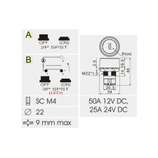Switch / push button for engine start