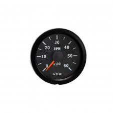 VDO Rev-counter 6000 RPM Diameter 52 Black Background 4 / 6 / 8 Cylinders Diesel / Fuel
