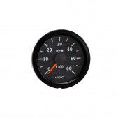 VDO Rev-counter 6000 RPM Diameter 52 Black Background 4 / 6 / 8 Cylinders Diesel / Fuel