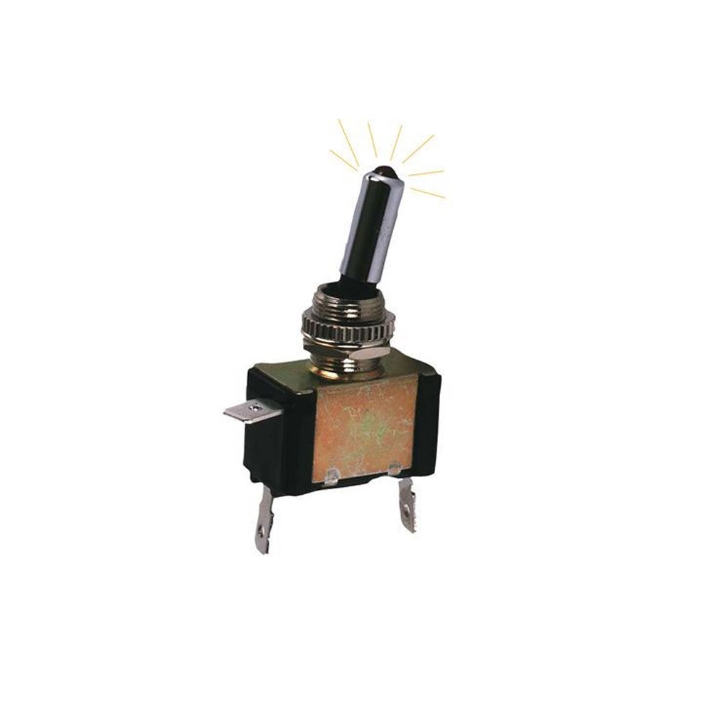 ON / OFF Schalter Metall mit gelber LED - LU-K894J - 3661768058596