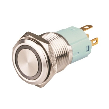 Druckknopf aus Metall mit Verriegelung und roter LED-Umrandung - LU-LAS316R - 3661768399958