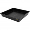 Bac de vidange polypropylène 80x80x12cm, résistant fluides - GT2i