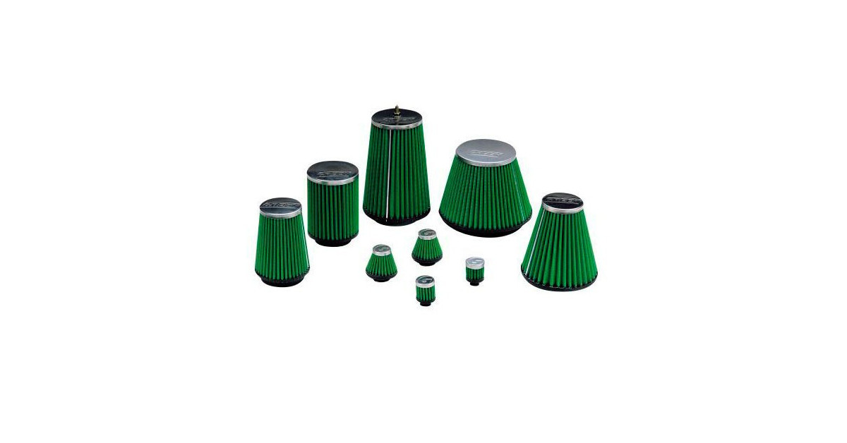 Zylindrischer Luftfilter GREEN FILTER Austrittsdurchmesser 70mm, Zylinder D120mm Höhe 180
