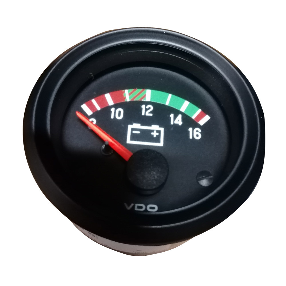 Manomètre Voltmètre VDO Cockpit International 8 / 16 Volts Diamètre 52 Fond Noir - V-VO332-030-001 - 332-030-001G - 4103590925305