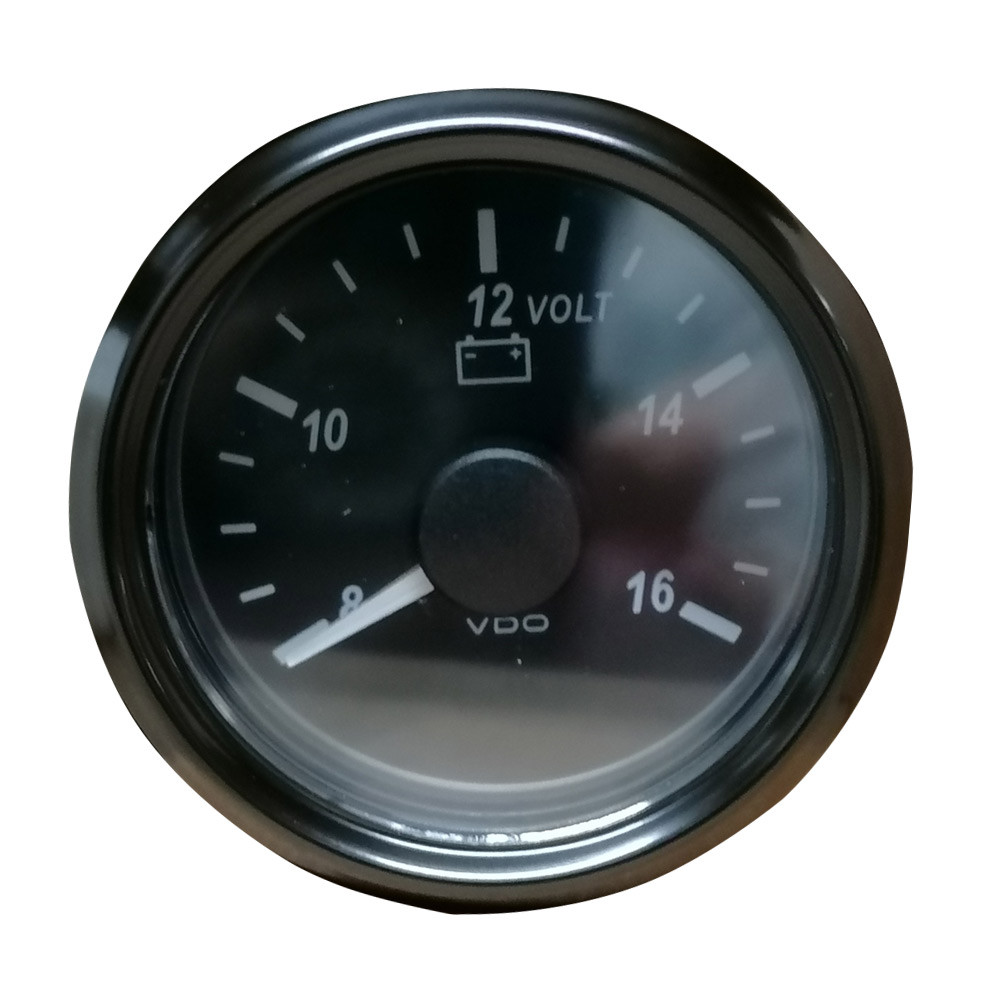 Voltimetro VDO SingleViu Diametro 52mm Fondo Nero 8V/16V - V-VO-3832770001 - A2C3832770001 - 3661768608036