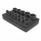Jeu de douilles à chocs courtes 3/8" KIELDER 12 pièces métriques (7, 8, 10, 11, 12, 13, 14, 15, 16, 17, 18 et 19 mm)