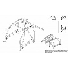 SPARCO 6 points roll cage - Peugeot 207 after 2006
