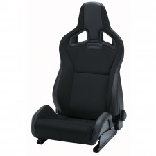 Schalensitz RECARO Sportster CS mit Universal-Seitenairbag - Dinamica Schwarz / Kunstleder Schwarz rechte Seite