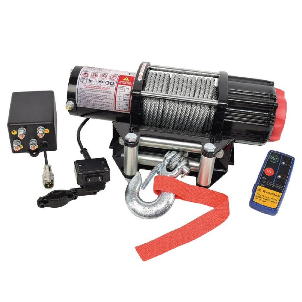 4X4 electrical winch 12V 2.7T 15m steel cable - AS-329111 - 3233753291112
