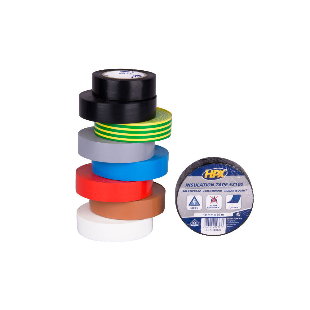 Nastro isolante HPX PVC VDE 19mm x 20m lote di 10 - HPX-IC1920 - IC1920 - 3661768793213