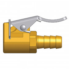 Inflating nozzle on the valve side for hose 7x13