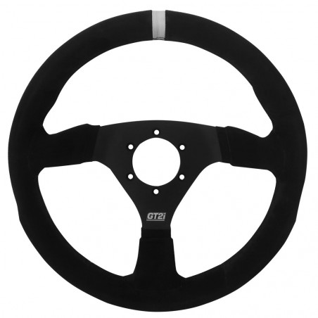 Volant GT2i Pro 330mm peau retournée noir/noir plat