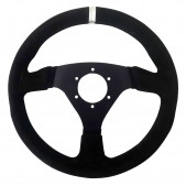 Volant GT2i Pro 330mm peau retournée noir/noir plat
