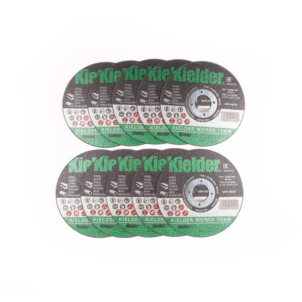 Stahlschneidscheiben KIELDER Dia 115mm x Ep 1mm x Al 22,2mm (x10 Stück) - KWT-145-11 - KWT-145-11 - 5060441192264