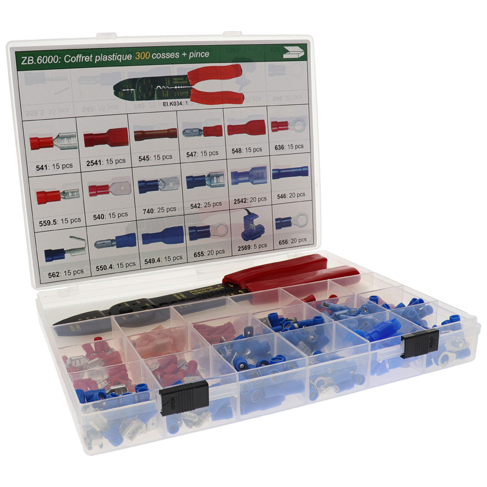 Coffret de 300 Cosses Isolées + Pince - EL-ZB6000 - 3700660436368