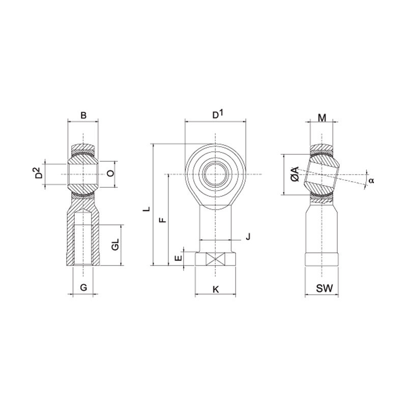 Ball seal Competition MTE Male Pitch to Right 8mm Eye 8mm - RO-RM-8MTE-1 - RM8.8MTEX1 - 3661768440124