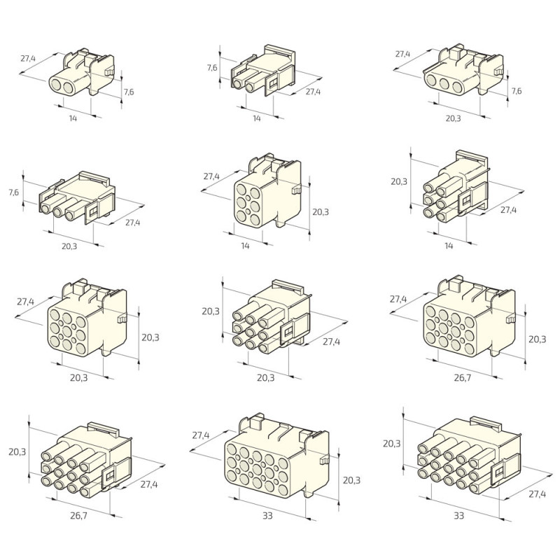 "Mate-N-Lok Connector - 6V M, 10 pieces" - EL-OS26110 - 3700660427298