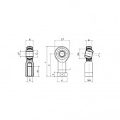 Rotule Compétition Rodobal MTE Femelle Pas à Droite 18mm / 1.5mm