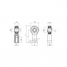 Rotule Compétition Rodobal MTE Femelle Pas à Droite 18mm / 1.5mm