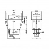 Black plastic toggle switch