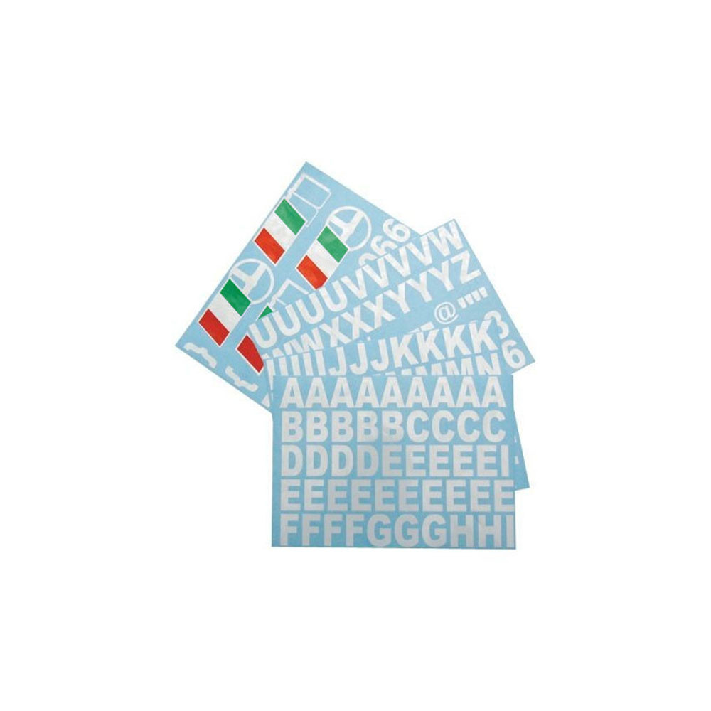Foglio adesivo Lettere / Cifre / Bandiera Italia Nome Pilota e Navigatore - DE-LETTRES-IT - 3661768527436