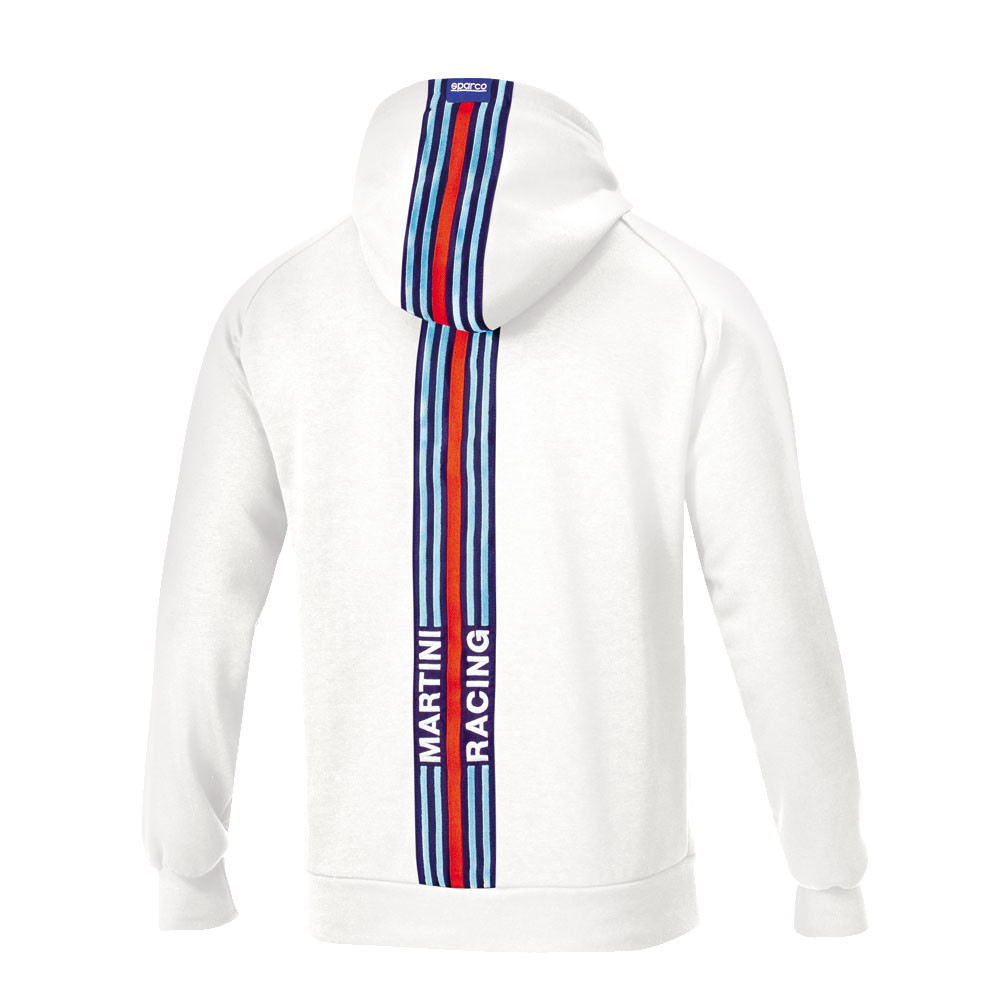 Sparco Martini Racing Kapuzen-Sweatshirt Streifen auf dem Rücken - 01340MR.BL.XL - 01340MRBI4XL - 8033280426743