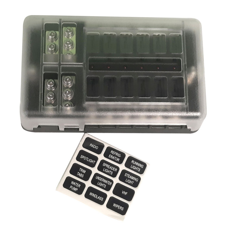 Portafusibili con spie luminose 12 pezzi max 100A - LU-BOX12 - 3661768103418