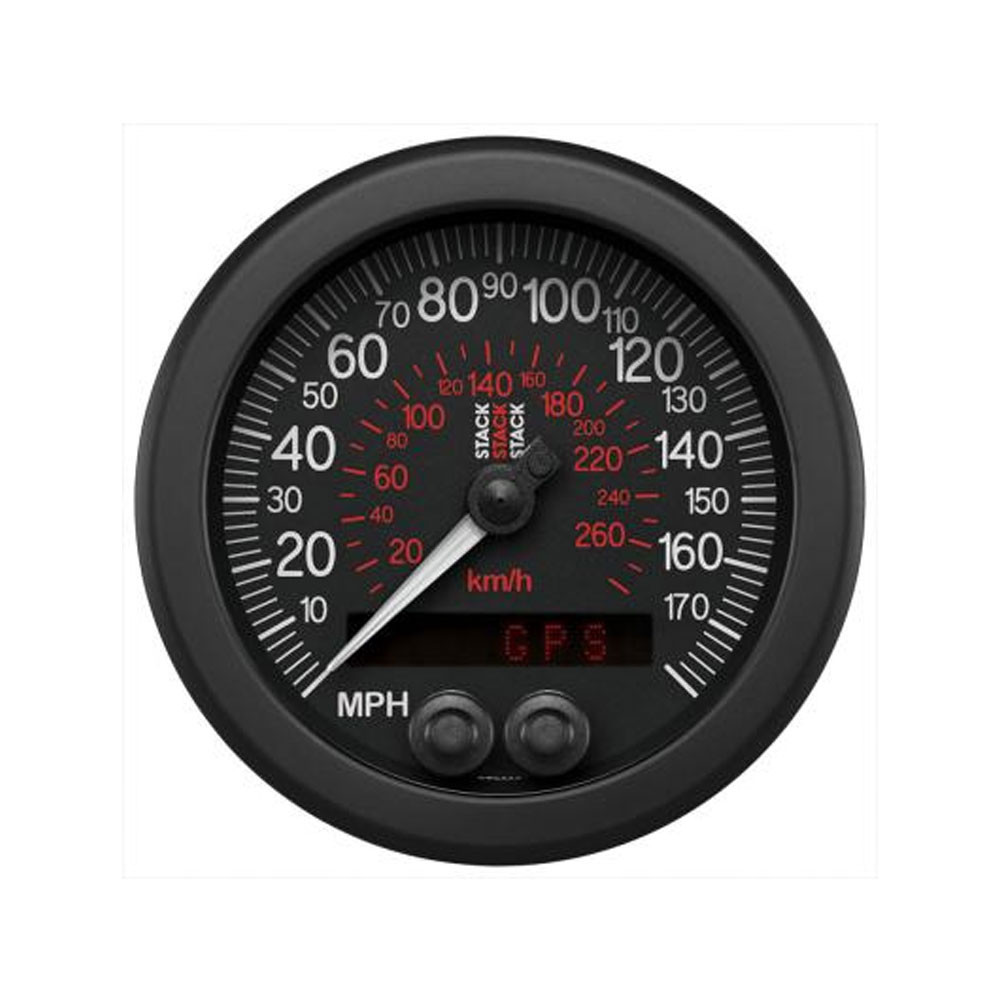 GPS Geschwindigkeitsmesser Stack 88mm schwarz 0-180mph und 290km/h - ST-3803 - ST3803 - 3661768625354