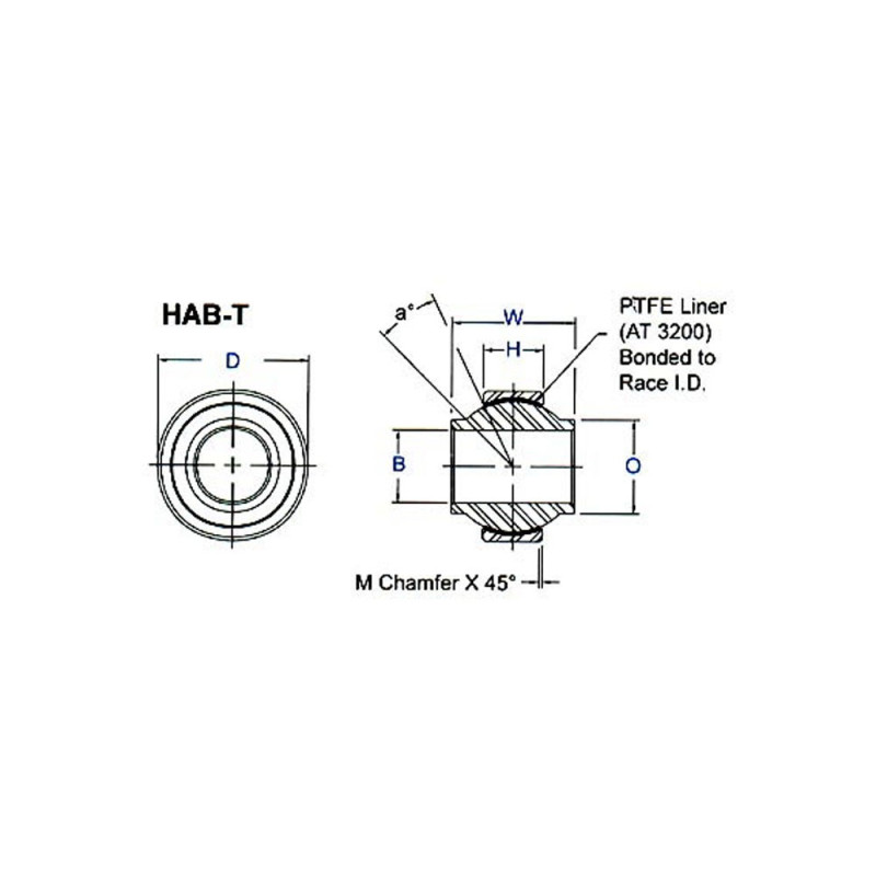 Aurora Wide Angle Spherical Bearing Eye 5/8'' - RO-HAB-10T - HAB-10T - 3661768343555
