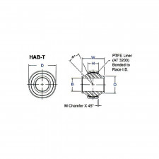 Aurora wide angle spherical bearing eye 5/8''