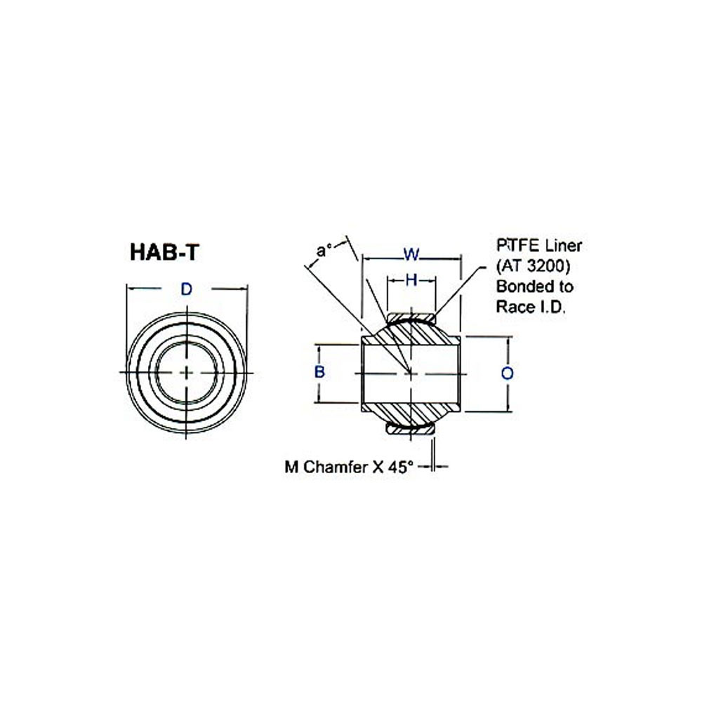Aurora Wide Angle Spherical Bearing Eye 5/8'' - RO-HAB-10T - HAB-10T - 3661768343555