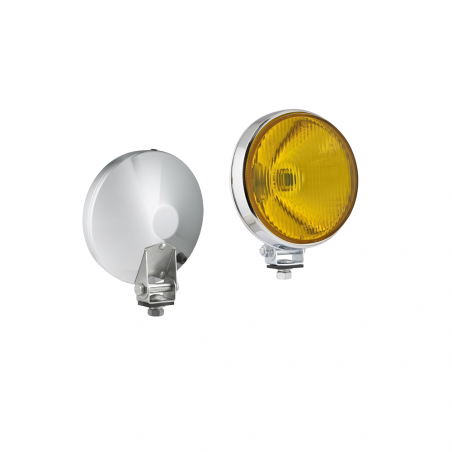 Historical Vehicle high beam Yellow Glass Ø160mm Chrome