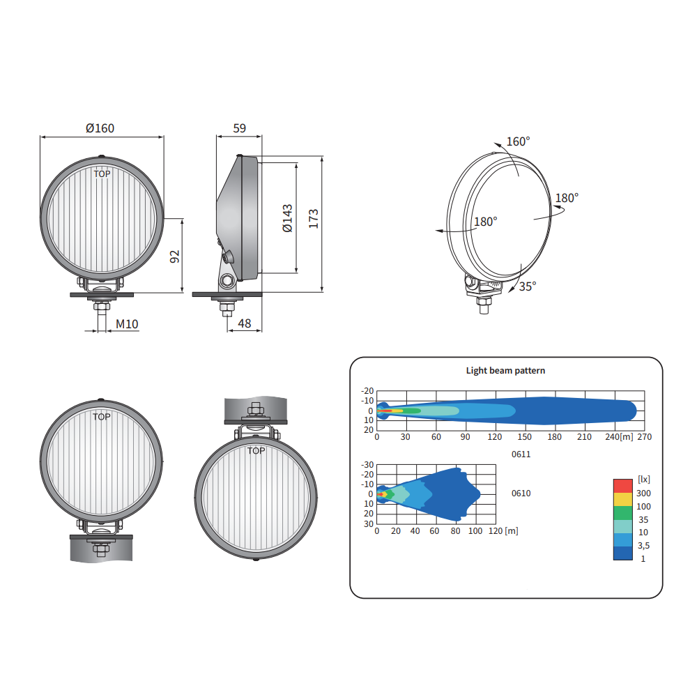 Luce antinebbia del veicolo storico Ø160mm cromo - LU-6104482 - 3666618003962