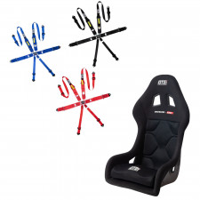 Pack sedile vetroresina GT2I RACE-L FIA + Cintura Race