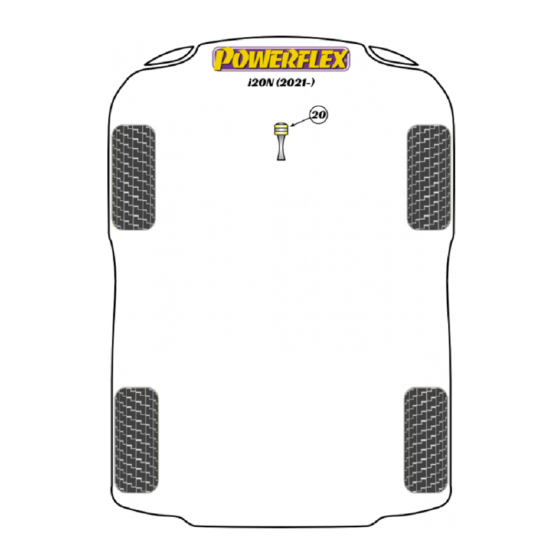 Boccola POWERFLEX anti-torsione inferiore Hyundai i30N / i20N Track - PF-F26120P - PFF26-120P - 5055676546968