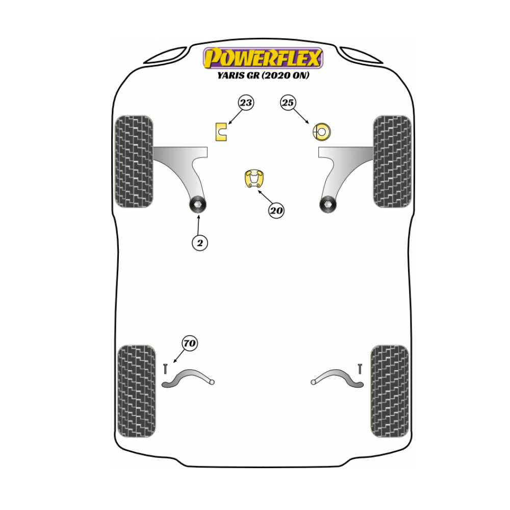 Silent block POWERFLEX Black unteren Drehmomentstütze Einsatz für Toyota Yaris 1.6 GR 4WD - PF-F76920-N - PFF76-920BLK - 5055676555496