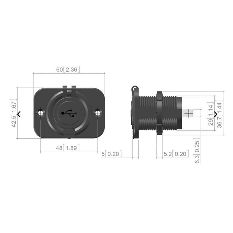 Porta USB doppio GT2i per abbitacolo - BR-USB2 - 8024827685457