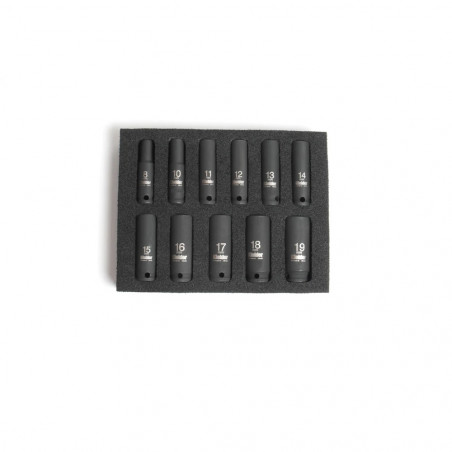 Set de 11 douilles 3/8" 62mm KIELDER (8 à 19mm)