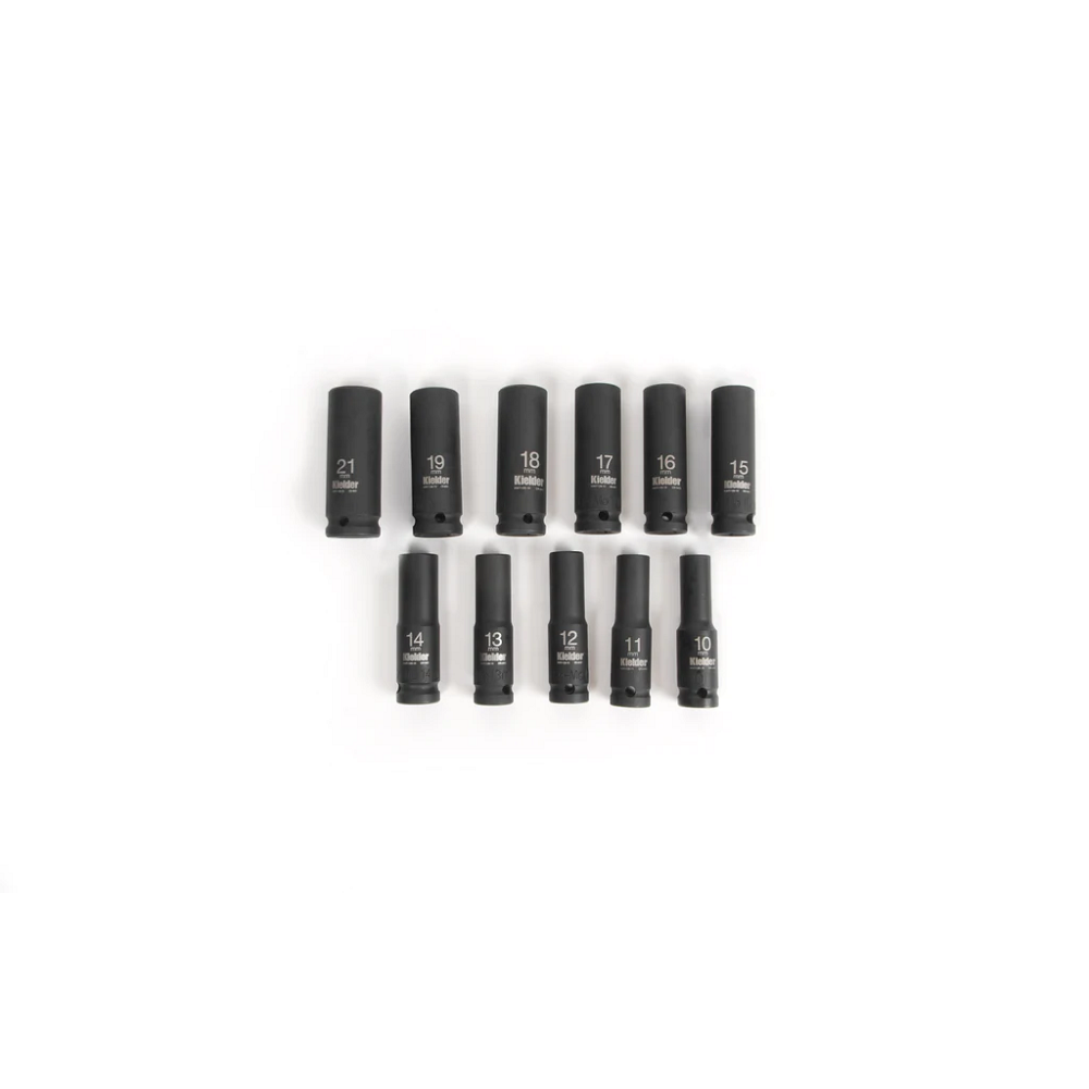 Satz von 11 Steckschlüsseln 1/2" 80mm KIELDER (10 bis 21mm) - KWT-126-04 - KWT-126-04 - 5060441193988
